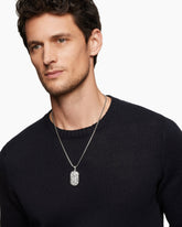 Faceted Amulet in Sterling Silver with Diamonds, 36.3mm